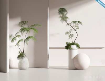 植物盆栽3D模型下载